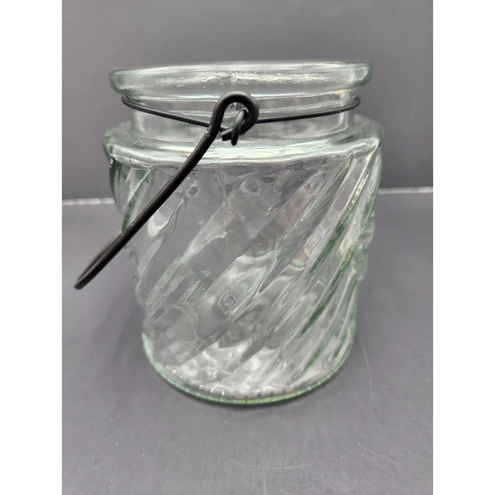 VTG DPS Glass Jar With metal wire‎ Handle Genuine And Crafted